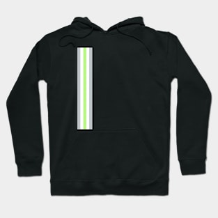 Agender Pride Flag Vertical Stripe on Black Hoodie